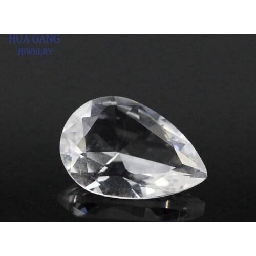 Size 2x3~18x25mm White Color Pear Shape Loose Glass Beads Synthetic Gems For Jewelry Wholesale Free Shipping