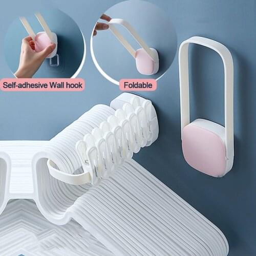 Adjustable Punch-free Hanger Storage Rack Clothes Storage Box Plastic Hanger Storage Box Clothe Storage Rack Bathroom Accessorie