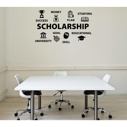 Scholarship School University Education Vinyl Wall Decal Stickers Decorative Pattern Home Decor Art Mural