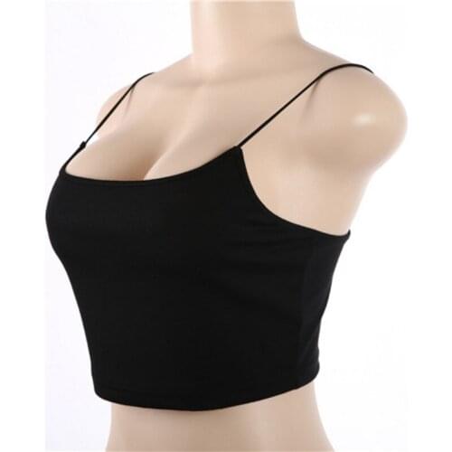Black Summer Women Sexy Crop Tops Camis Fashion Female Bustier Vest Crop Top Bralette Sleeveless Strap Tank Women Sexy Clothes