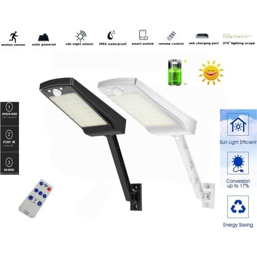 Outdoor solar lamp street wall light Waterproof spotlights flood lights 3 Modes Dimmable Outdoors Solar Wall Light