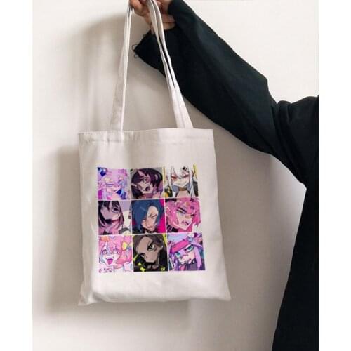 Japanese Cartoon Canvas Bag Anime Kawaii Shoulder Bags Casual Punk Hip-hop Female Bag Harajuku Large Capacity Shopping Bag