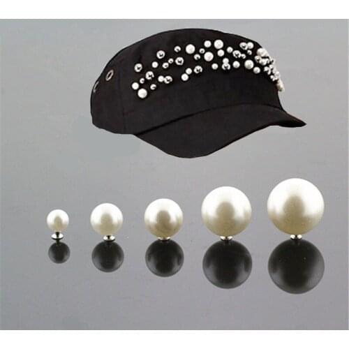 30PC white 6-14mm imitation pearl rivet handmade DIY acrylic rivet bride dress pants hat shoes crafts decoration hand press bead