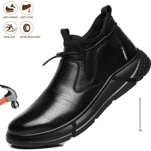 Safety Shoes Mens Steel Toe Caps Indestructible Puncture-Proof Work Boot Light Comfort Protection Outdoor Work Shoes Fashion