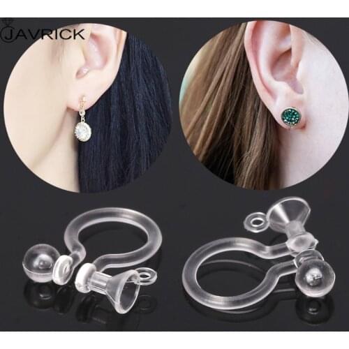 50PCS Invisible Resin Earring Clips For Non Pierced Ears With Holes DIY Jewelry