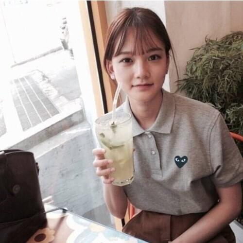 Lovers Ladies Japanese Like Love Eyes Breathable Casual Summer Outfit Womens Polo Short Sleeve Casual Shirt Tee Tops