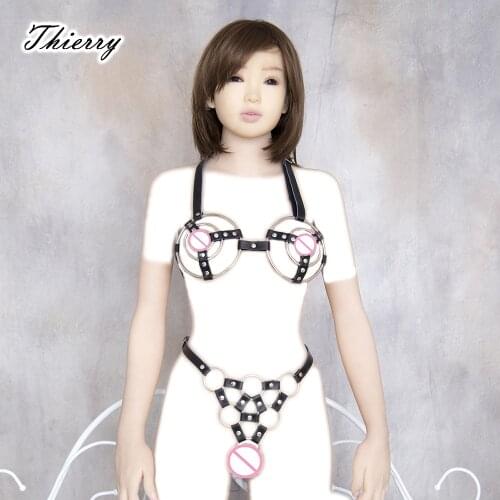 Thierry Stainless Steel Brassiere Metal loop for Women Breast Thong Fetish Slave Restraints Erotic sex products for Adult Games