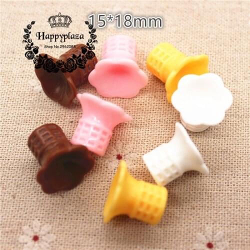 10pcs Mix Colors Cute 3D Resin Simulation Cake Cup Miniature Food Art Flatback Cabochon DIY Craft Decoration,15*18mm