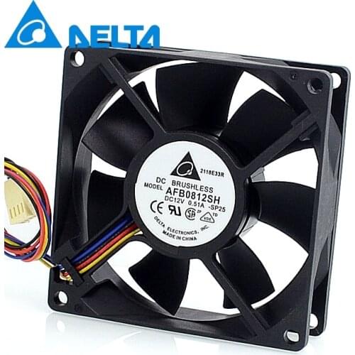 10pcs New and Original authentic AFB0812SH 8025 80mm 0.51A 8CM winds of single ball bearing cooling fan 80*80*25mm