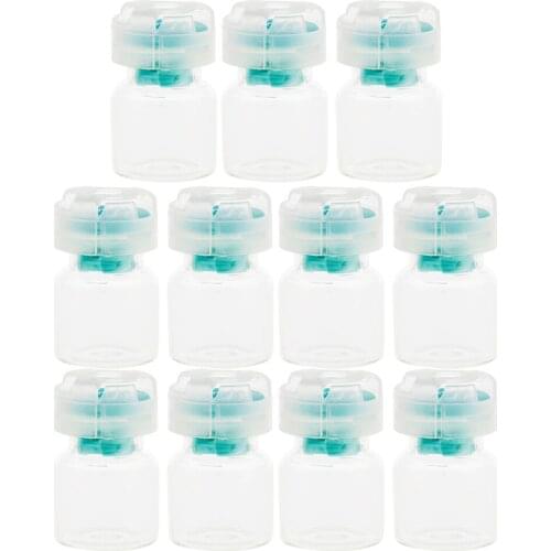 Lots 10pcs Empty Clear Glass Dram Bottles Vials With Black Screw Cap Blue