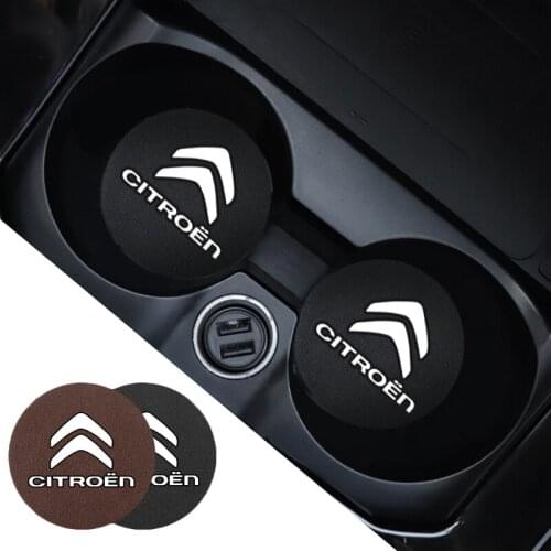 2Pcs Leather Cup Holder Non-slip Mat Car Styling Decoration Accessories For Citroen C4 C3 C4 Picasso C2 C5 C1 C Elysee Berlingo