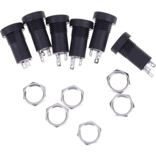 PJ-392A 2X 3.5MM Audio Jack Socket 3 Pole Black Stereo Solder Panel Mount Gold With Nuts