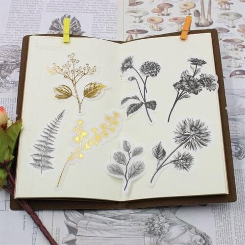 YPP CRAFT 60pcs Vintage Leaves Vellum Stickers for Scrapbooking Happy Planner/Card Making/Journaling Project