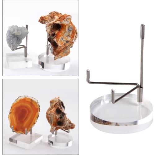 Acrylic Display Stand Holder Shelf Round Base for Fossils Minerals Gemstones Rock Specimens Geode Seashells