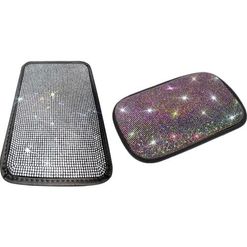 Car Armrest Bling Cover Cute Charming Auto Center Console Crystal Rhinestone Car Arm Rest Cushion
