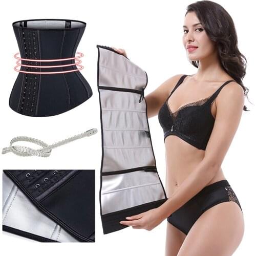 Beonlema Women Modeling Straps Tummy Trimmer Body Shaper Steel Boned Latex Waist Trainer Corset Plus Size 2020 Slimming Belt