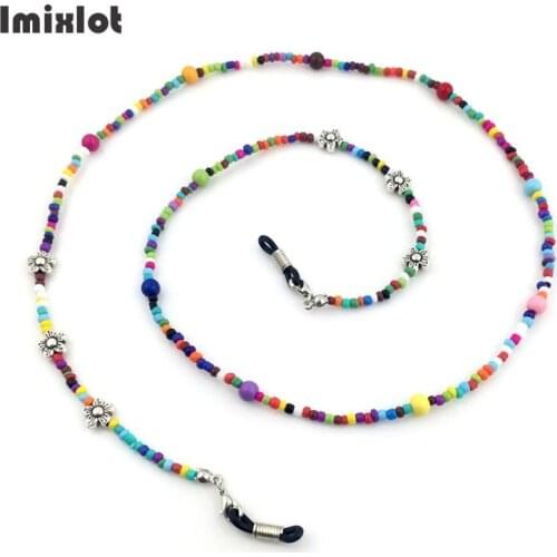 1PC Fashion Womens Glasses Chain Colored Beaded Eyeglass Lanyard Anti Slip Sunglasses Strap Spectacles Cord Accessories