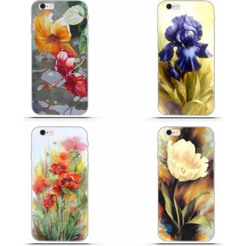Wexoeq Art Flower TPU Mobile Pouch For Xiaomi Redmi 5 4A 3 3S Pro Mi4 Mi4i Mi5 Mi5S Mi Max Mix 2 Note 3 4 Plus
