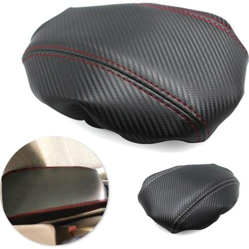 For Honda Civic 8th Gen 2006 - 2011 Car Accessories Interior Center Armrest Box Cover Carbon Style Microfiber Leather Decor