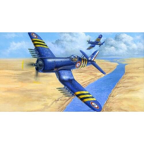 HobbyBoss 80392 1/48 F4U-7 Corsair Aircraft Fighter Static Model Kit DIY Plane TH05925-SMT6