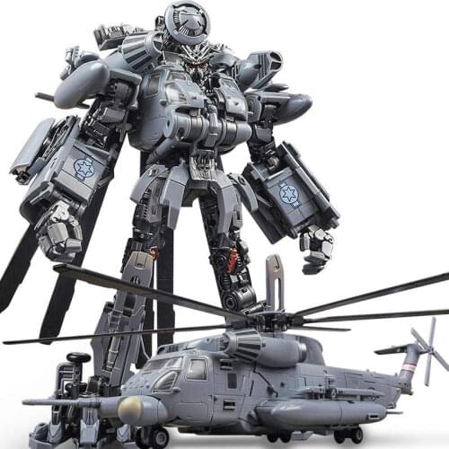 Transformation Weijiang WJ Black Apple M05 Concealed Vertigo Deformation Toy Enlarged Version Movie Helicopter Model with Scene