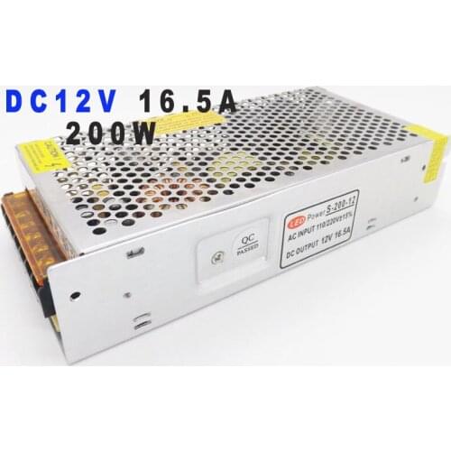 Power Supply DC 12V 16.5A 200W Power Supplies for LED Strip Light 110V 220 to 12v UPS with CNC CCTV 10PCS