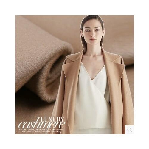Italy orders light camel cashmere fabric Australian wool fabric thick coat cashmere wool fabric wholesale cashmere cloth