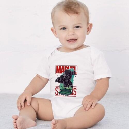 Newborn Baby Girl Rompers White Baby Clothes ChildrenS Fashion Marvel Panther Enfant Romper Kid Summer Jumpsuit Boy Baby