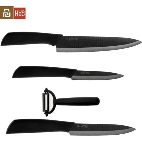 Huohou Kitchen Knife Nano-Ceramic Knives Cook Set 4 6 8 Inch Furnace Thinner Kits for Family Kitchen E15 Kitchen Knife Solid