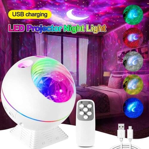 Laser Starry Sky Projector Indoor Colorful Voice-activated Stage Lighting Bedroom Decoration Atmospher Night Light