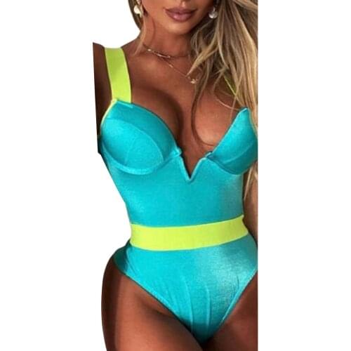 Summer New Fashion Womens Sexy 2Pcs Swimwear V-neck Crop Tank Tops with Hollowed Side High Waist Triangle Bottoms Swimsuit
