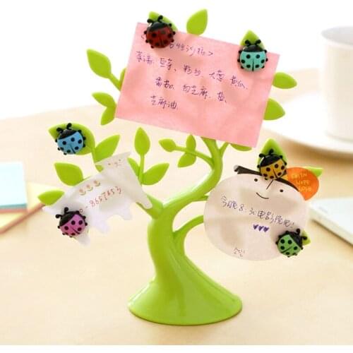 Creative ladybug fridge magnet + 1PCS lucky tree photo clip notes folder microwave refrigerator magnets stickers hoem decor63750