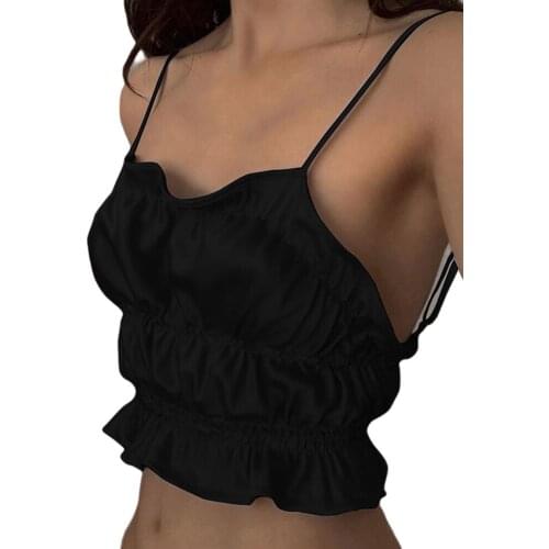 Women Solid Satin Camis Vest Women Tank Tops Female 2021 Summer Sexy Strap Basic Tops Chiffon Sleeveless Slim Fit Camisole