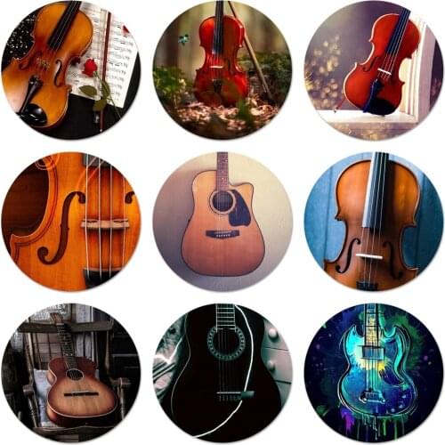 Music score Musical violin guitar Icons Pins Badge Decoration Brooches Metal Badges For Clothes Backpack Decoration