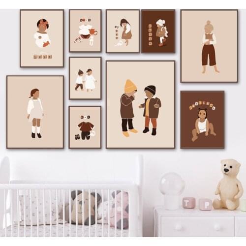 Cute Baby Girl Boy Clothes Boho Wall Art Canvas Painting Nordic Posters And Prints Wall Pictures Kids Room Bedroom Nursery Decor