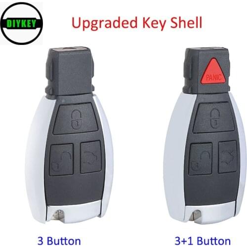 DIYKEY Upgraded Remote Smart Key Shell Replacement 3 Button / 3+1 Button Fob For MB Mercedes Benz CLS C E S W124 W202