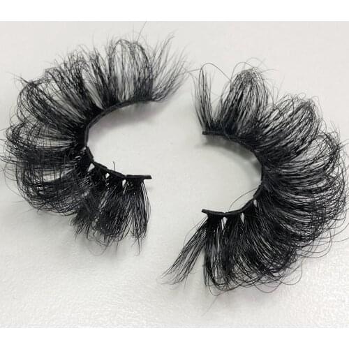 Wholesale Eyelashes 1 Pair 25 Mm Super Fluffy Mink Wispy with Box Dramatic Volume Messy Long 25mm 3d Mink False Lashes