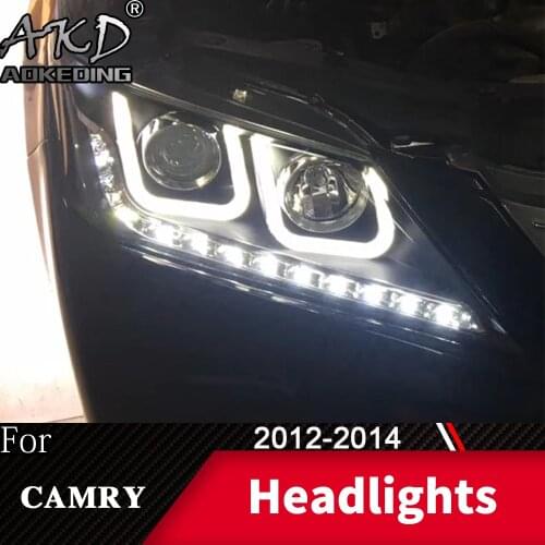 Head Lamp For Car Toyota Camry V50 2012-2014 Camry Headlights Fog Light Day Running Light DRL H7 LED Bi Xenon Bulb Car Accessory