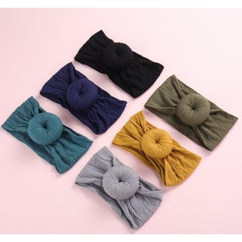 Baby Toddler Kids Donuts Turban Headband Hair Band Head Wrap Elastic Soft Cute Twist Head Wrap Accessories Headwear