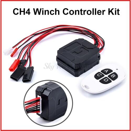 NEW 4 Ways CH4 Winch Control Wireless Remote Controller Receiver for 1/10 RC Crawler Axial SCX10 90046 Traxxas TRX4 Redcat