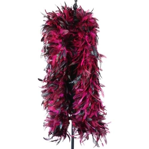 Rose Rooster Tail Chicken Feathers Boa Wedding Accessory Dyeing Plumes Carnival Shawl Decoration Feather Cape Wholesale 2 Meters
