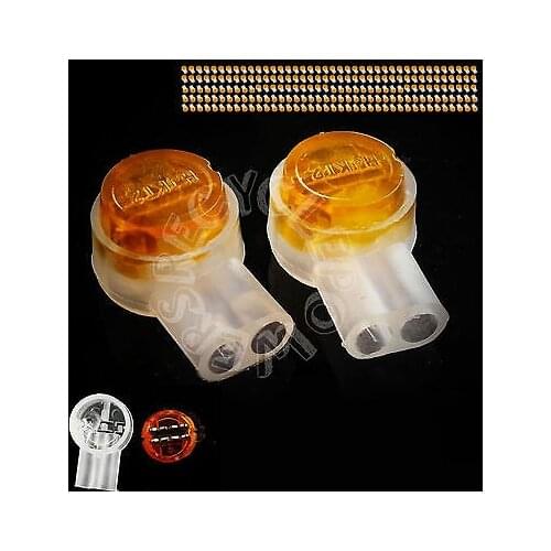 200 pcs UY2 Scotchlok Connector With Grease Filling Butt Wire Tap Splice