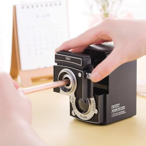 Pencil Sharpener Creative cute student pencil retro hand pencil sharpener Stationery school electric pencil sharpener
