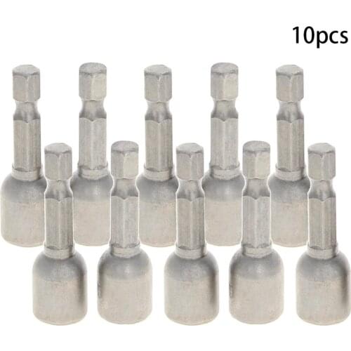 Utoolmart 2~10pcs 1/4" Magnetic Metal Hex Socket 42mm Long 8mm Impact Nut Setter Driver Bit Adapter
