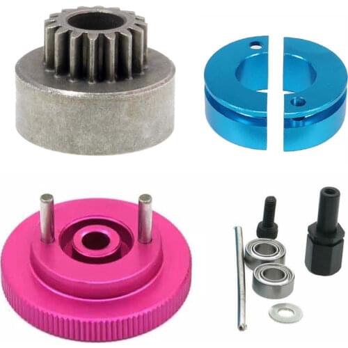 16T Gear 102006 Flywheel Clutch Bell & Ball Bearings Set for HSP 94188 1/10 RC 1:10 Nitro Engine Car Upgrade Parts