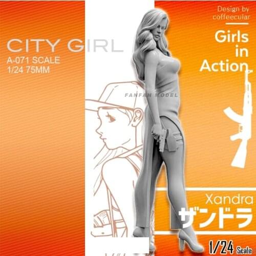 1/24 (75mm) Resin Kits City Ladies series resin Soldier Self-assembled A71