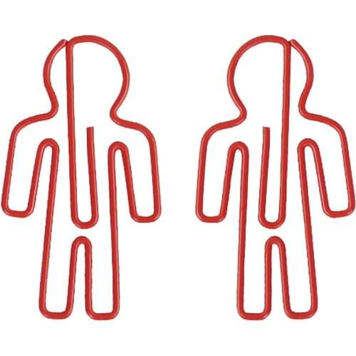 15pcs Human Shape Traffic Safety Paper Clip Bookmark Cute People Paperclip Binding Stationary Planner Clip Office Storage Pin