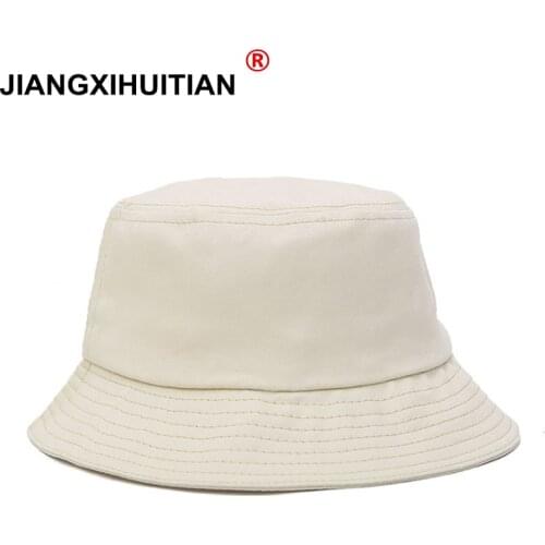 2018 Hot Sale Unisex Bucket Hat Panama Women Simple Style Solid Color Sun Hat men and women Summer Hats