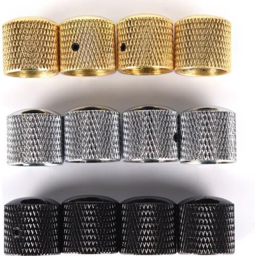4pcs Chrome Plated Guitar Bass Dome Tone Knobs For Electric Guitar/Bass Volume Control Knobs Guitar Parts & Accessories