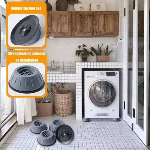 4pcs General Washing Machine Floor Mats Shock and Noise Mats Anti-slip and Mats Reduction Bathroom Furniture Waterproof Kit X9A2